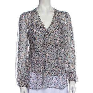 Veronica Beard Silk Floral Print Blouse